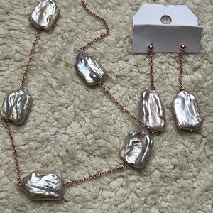 14 K gold over 925 silver necklace and earrings